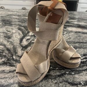 Tory Burch Tan Wedge Sandals